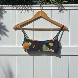 Floral Black Crop Top